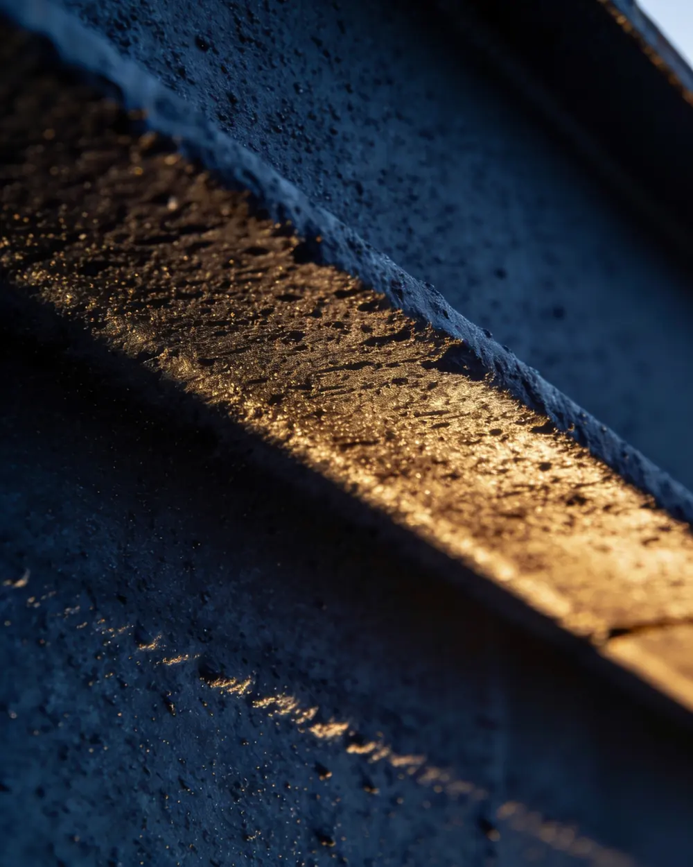 Macro of the granular surface of an intumescent coating on steel